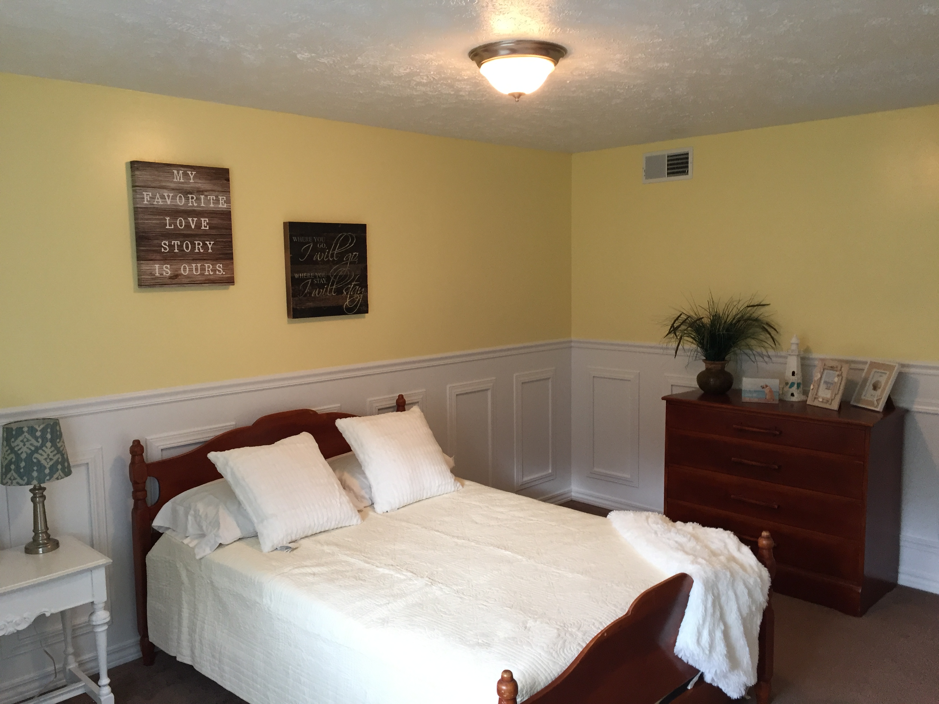 Staged bedroom prepared for presentation
