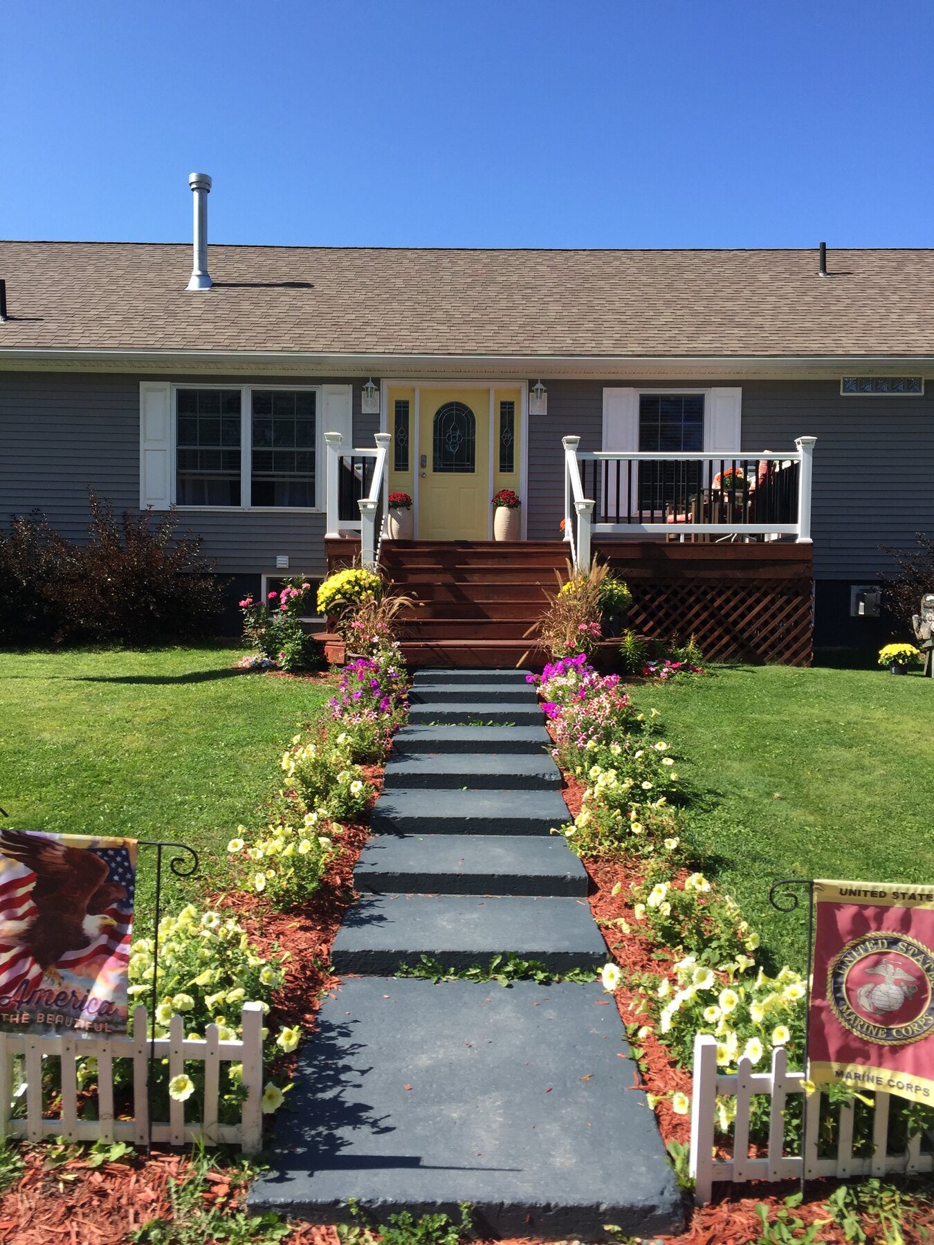 Finished front entry deck